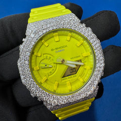 Custom Iced Watch with VVS Diamonds , Digital Hip Hop Timepiece , Handmade Men’s Watch
