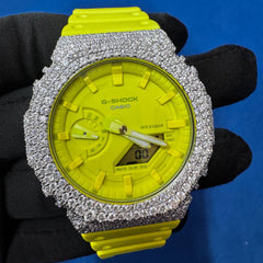 Custom Iced Watch with VVS Diamonds , Digital Hip Hop Timepiece , Handmade Men’s Watch