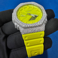 Custom Iced Watch with VVS Diamonds , Digital Hip Hop Timepiece , Handmade Men’s Watch