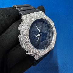 VVS1 D Moissanite Iced-Out Watch ,G-Shock Custom GA-2100 Bustdown Mechanical Timepiece
