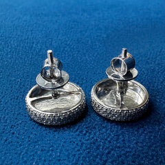 Round Moissanite Engagement Earrings ,Cluster Set Stud Earrings