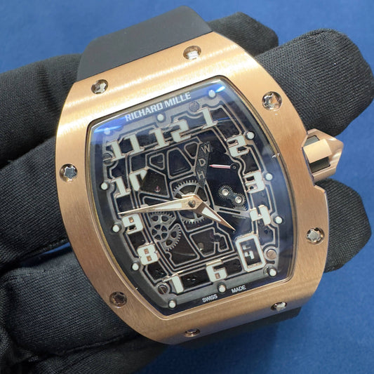 Rechard Mille Rose Gold Plain Bust Down Watch