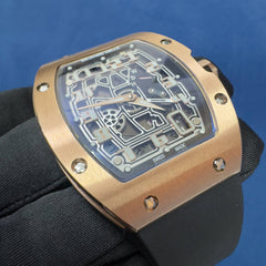 Rechard Mille Rose Gold Plain Bust Down Watch