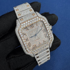 Moissanite Studded Diamond Automatic Movement Watch For Men
