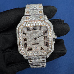 Moissanite Studded Diamond Automatic Movement Watch For Men