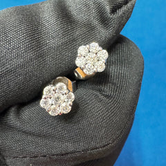 925 Sterling Silver Round Lab Grown Diamond Engagement Stud Earrings