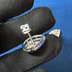 2.57Ct Each Pear Cut Halo Lab Grown Diamond Engagement Stud Earrings