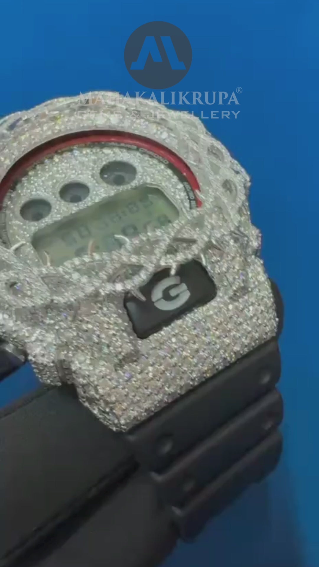 Custom Iced-Out DW-6900 Style Watch with VVS1 Moissanite , Hip-Hop Bustdown Unisex Watch