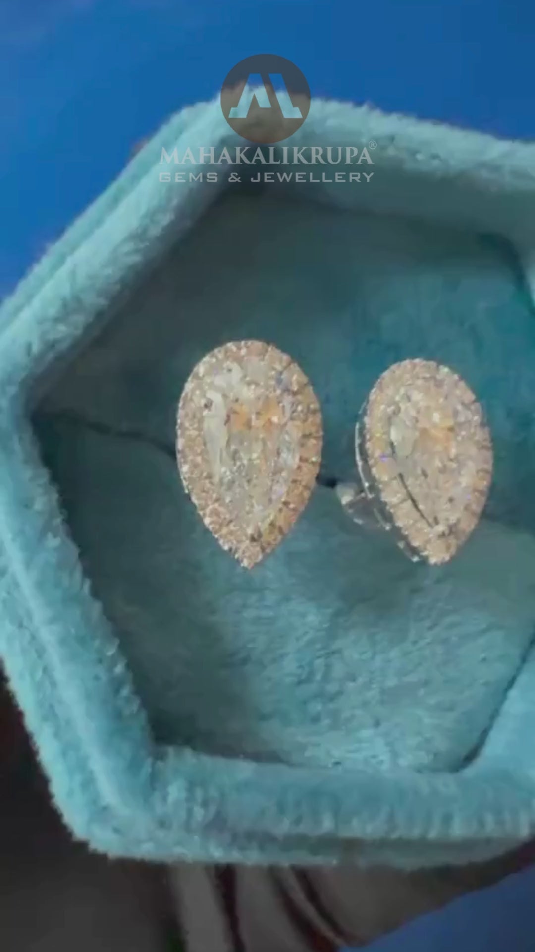 2.57Ct Each Pear Cut Halo Lab Grown Diamond Engagement Stud Earrings