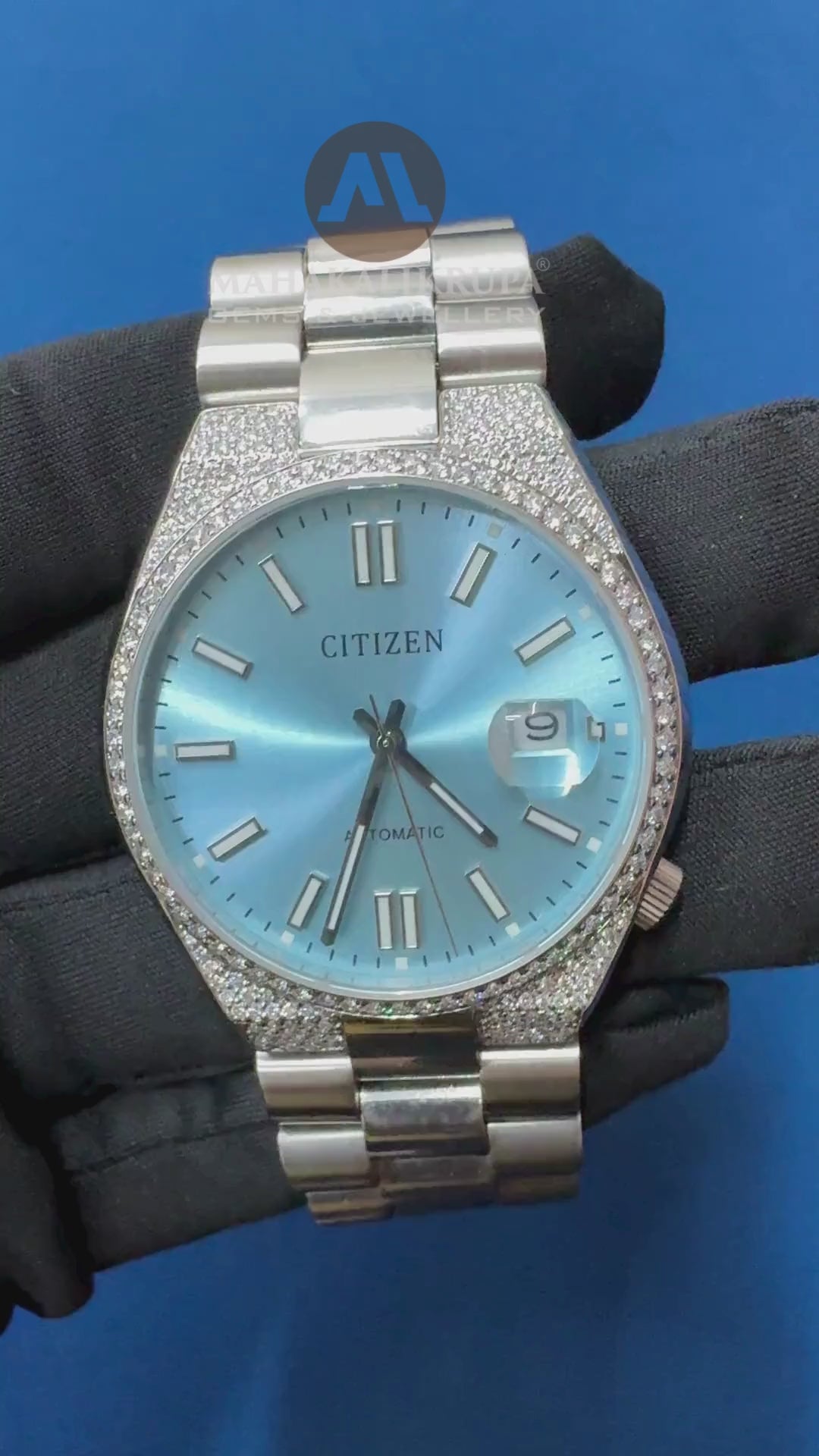 Customized Sky Dial Lab Diamond Citizen Watch For Unisex