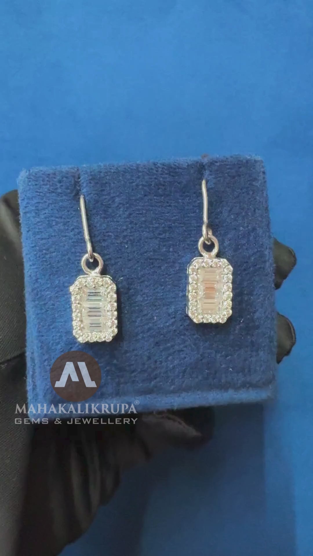 Cluster Lab Grown Wedding Earrings ,Long Drop Diamond Statement Earrings