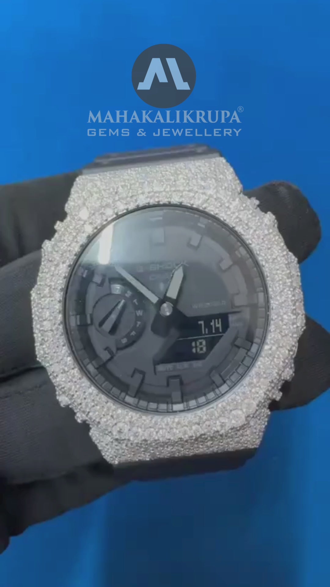 VVS1 D Moissanite Iced-Out Watch ,G-Shock Custom GA-2100 Bustdown Mechanical Timepiece