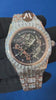 Invisible Baguette Diamond Studded Iced Out Skeleton Automatic Watch For Men