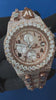 Men's Diamond Wrist Watch, Luxury Bust Down Lab Grown Diamond Watch