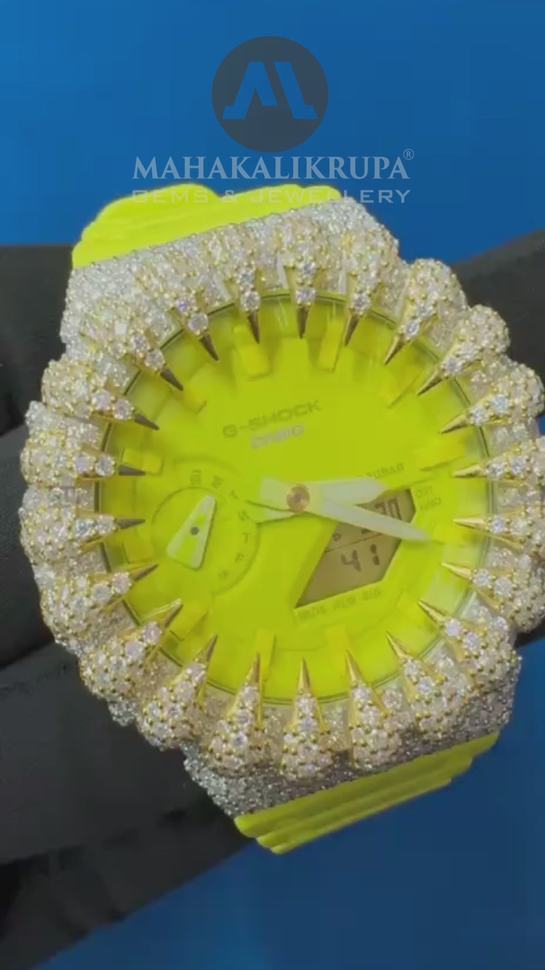 G Shock Custom GA2100 – Iced Out Casioak Mod – Moissanite Bustdown Watch – Luxury Men’s Gift