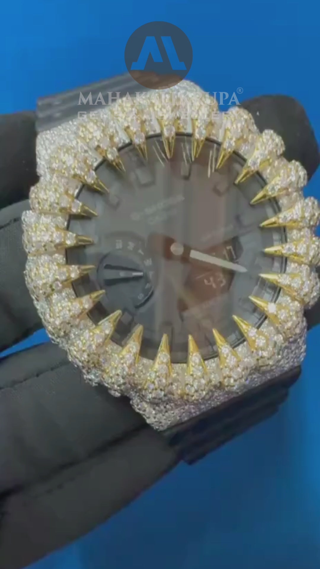 VVS1 Moissanite Watch for unisex ,Bustdown Mechanical Timepiece ,Diamond Tester Pass